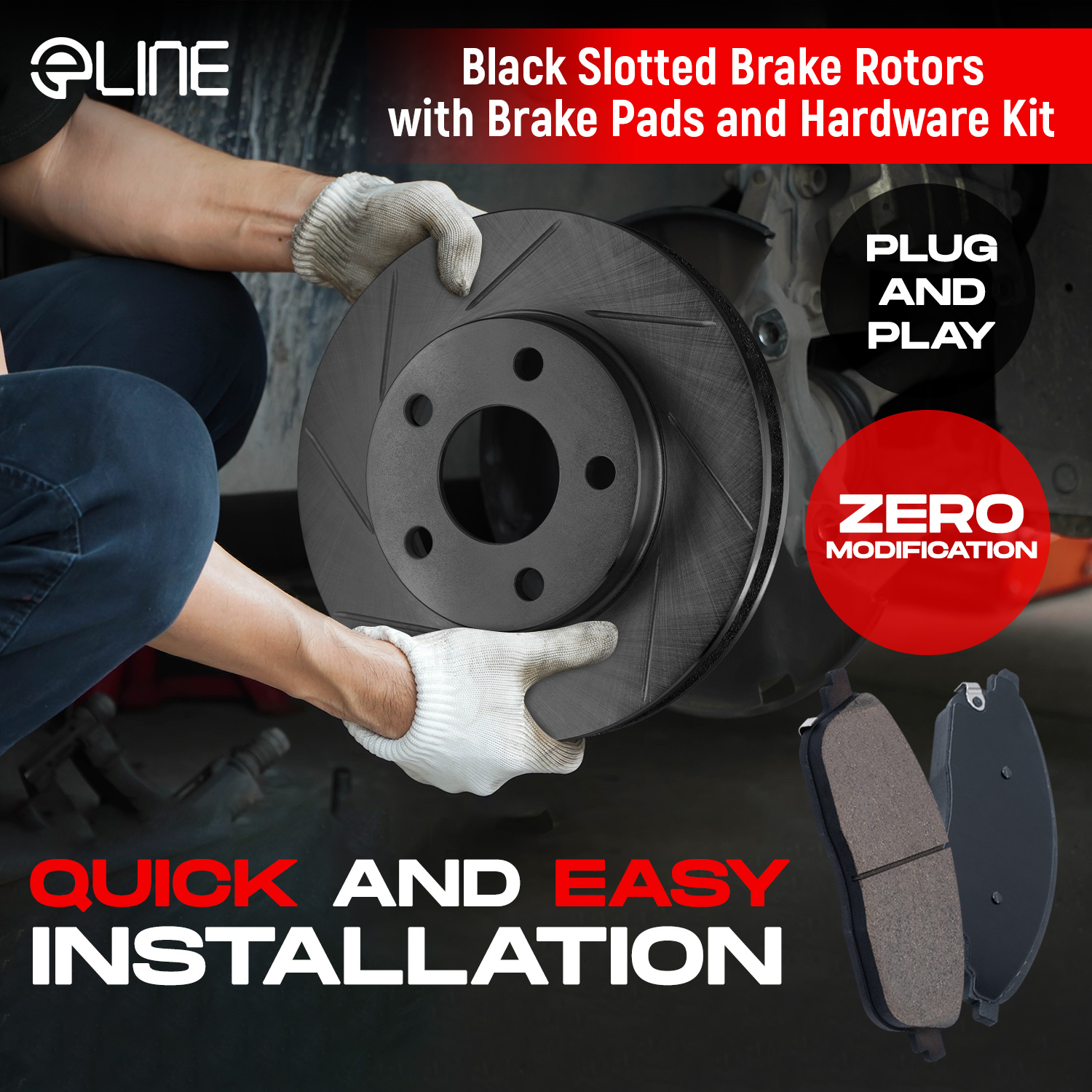 2018 Ram 2500 Outdoorsman Black Performance Slotted Rotors with Performance Off-Road/Tow