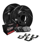 R1 eLINE Black Series Slotted Brake Rotors; R1 PERFORMANCE Off-Road/Tow Series Brake Pads; Hardware
