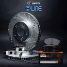 R1 eLINE Silver Series Drilled and Slotted Brake Rotors; R1 SUPER Heavy Duty Series Brake Pads; Hardware & Sensor