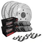 R1 eLINE Silver Series Drilled and Slotted Brake Rotors; R1 PERFORMANCE Off-Road/Tow Series Brake Pads; Hardware