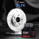 R1 eLINE Silver Series Drilled and Slotted Brake Rotors; R1 PERFORMANCE Off-Road/Tow Series Brake Pads