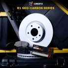 R1 GEO-Carbon Series Blank Brake Rotors; R1 SUPER Heavy Duty Series Brake Pads; Sensor