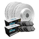 R1 GEO-Carbon Series Drilled and Slotted Brake Rotors; R1 CERAMIC European Series Brake Pads