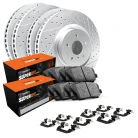 R1 GEO-Carbon Series Drilled and Slotted Brake Rotors; R1 SUPER Heavy Duty Series Brake Pads; Hardware
