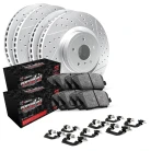 R1 GEO-Carbon Series Drilled and Slotted Brake Rotors; R1 PERFORMANCE Off-Road/Tow Series Brake Pads; Hardware
