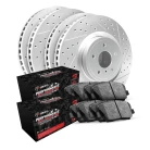 R1 GEO-Carbon Series Drilled and Slotted Brake Rotors; R1 PERFORMANCE Off-Road/Tow Series Brake Pads