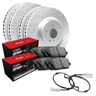 Drilled & Slotted Rotors with OPTIMUM OEp Pads and Sensor