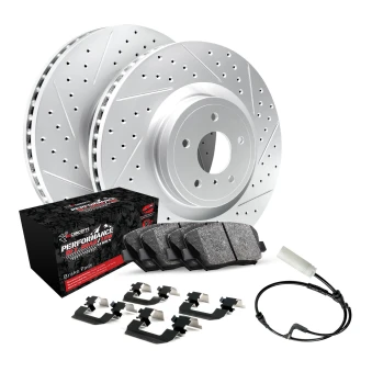 R1 GEO-Carbon Series Drilled and Slotted Brake Rotors; R1 PERFORMANCE Off-Road/Tow Series Brake Pads; Hardware & Sensor