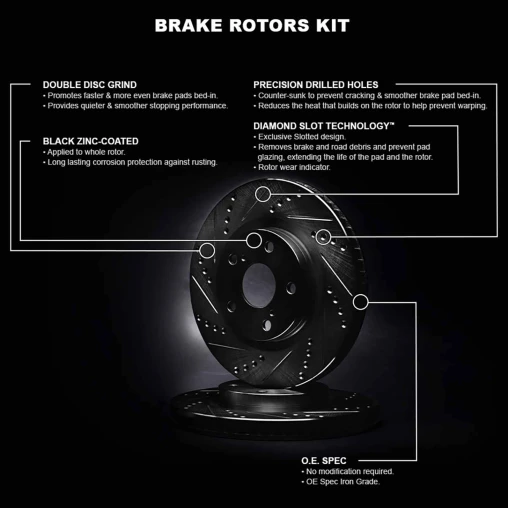 R1 eLINE Black Series Drilled and Slotted Brake Rotors
