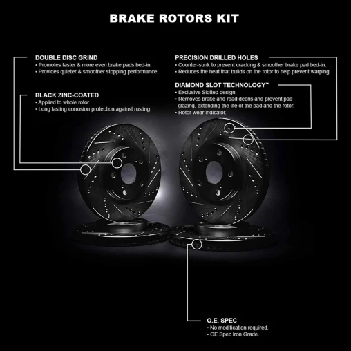R1 eLINE Black Series Drilled and Slotted Brake Rotors