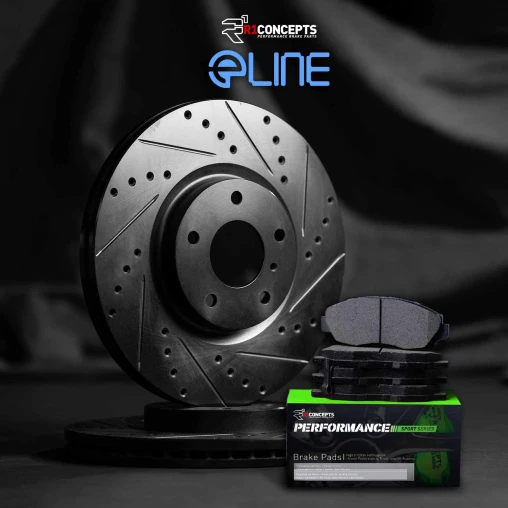 Black Drilled & Slotted Rotors with PERFORMANCE Sport Pads