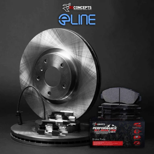 R1 eLINE Series Blank Brake Rotors; R1 PERFORMANCE Off-Road/Tow Series Brake Pads; Hardware & Sensor