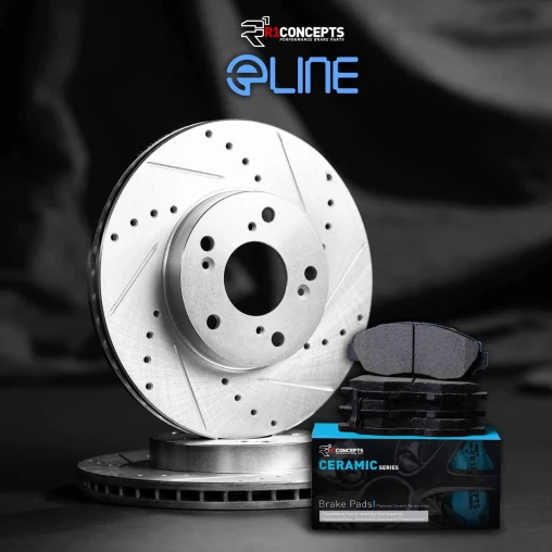 Silver Drilled & Slotted Rotors with CERAMIC Pads