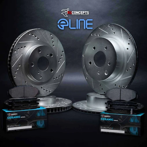 Silver Drilled & Slotted Rotors with CERAMIC Pads