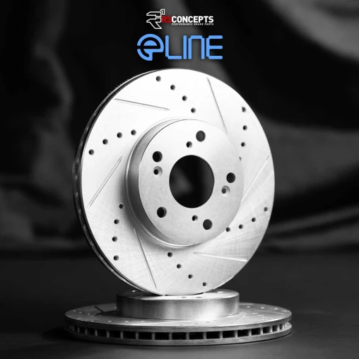 R1 eLINE Silver Series Drilled and Slotted Brake Rotors