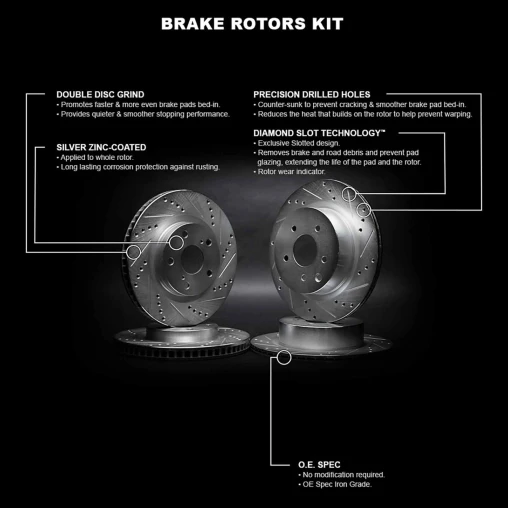 R1 eLINE Silver Series Drilled & Slotted Brake Rotors