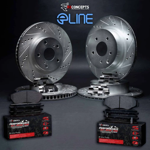 Silver Drilled & Slotted Rotors with PERFORMANCE Off-Road/Tow Pads and Hardware