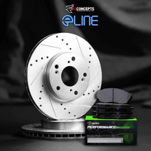Silver Drilled & Slotted Rotors with PERFORMANCE Sport Pads
