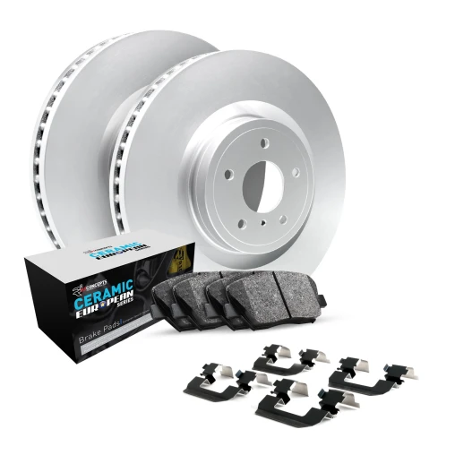 R1 GEO-Carbon Series Blank Brake Rotors; R1 CERAMIC European Series Brake Pads; Hardware