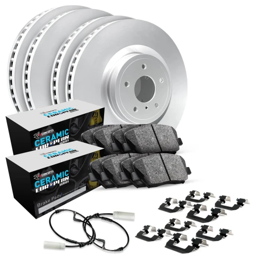 Blank Rotors with CERAMIC European Pads, Hardware and Sensor