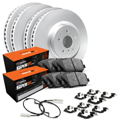Blank Rotors with SUPER Heavy Duty Pads, Hardware and Sensor