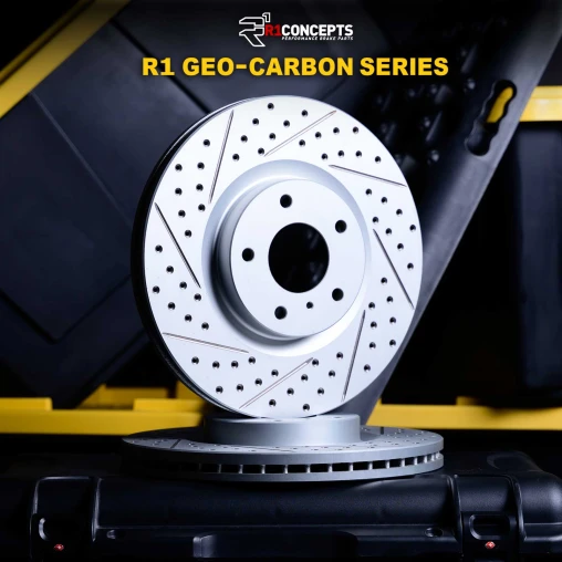 R1 GEO-Carbon Series Drilled and Slotted Brake Rotors