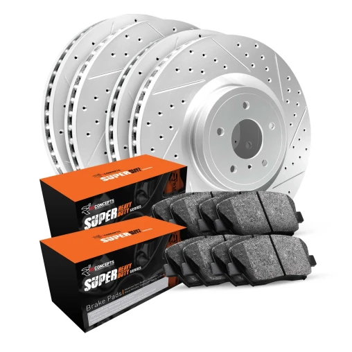 Drilled & Slotted Rotors with SUPER Heavy Duty Pads
