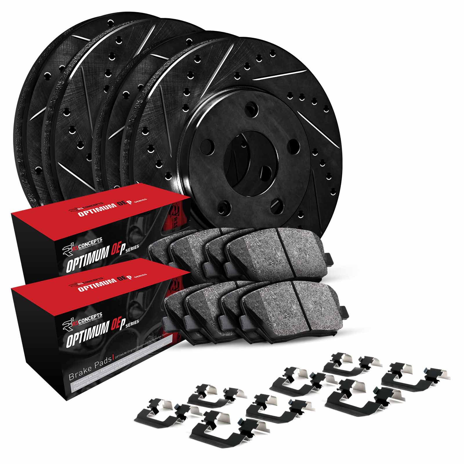 R1 Concepts Whuh2 46049 R1 Brake Rotors D S Black W Optimum Oe Pads Hdw