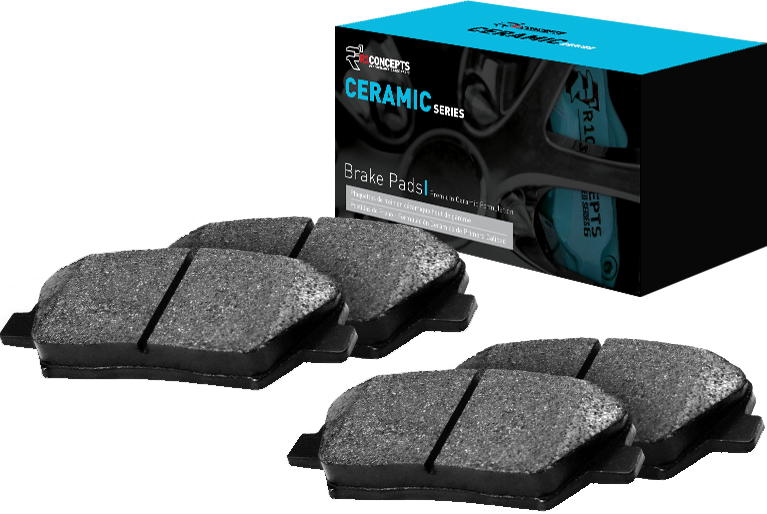 Front R1 Concepts Ceramic Series Brake Pad With Rubber Steel Rubber Shims
