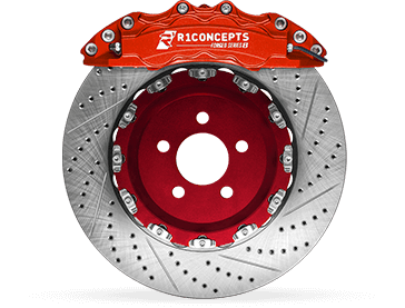 Rear R1 Concepts KEOE10610 Eline Series Replacement Rotors And Ceramic Pads Kit 
